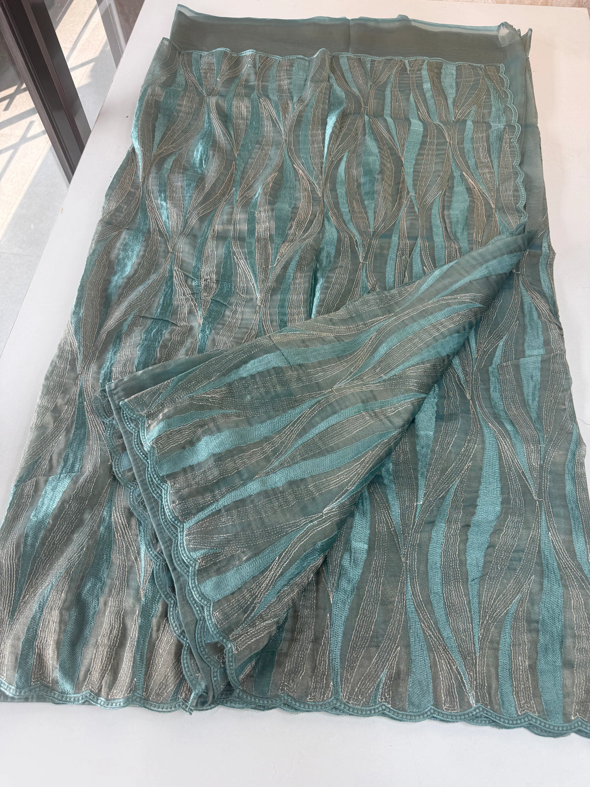 Shimmer Georgette(organza blend )Saree / CW349