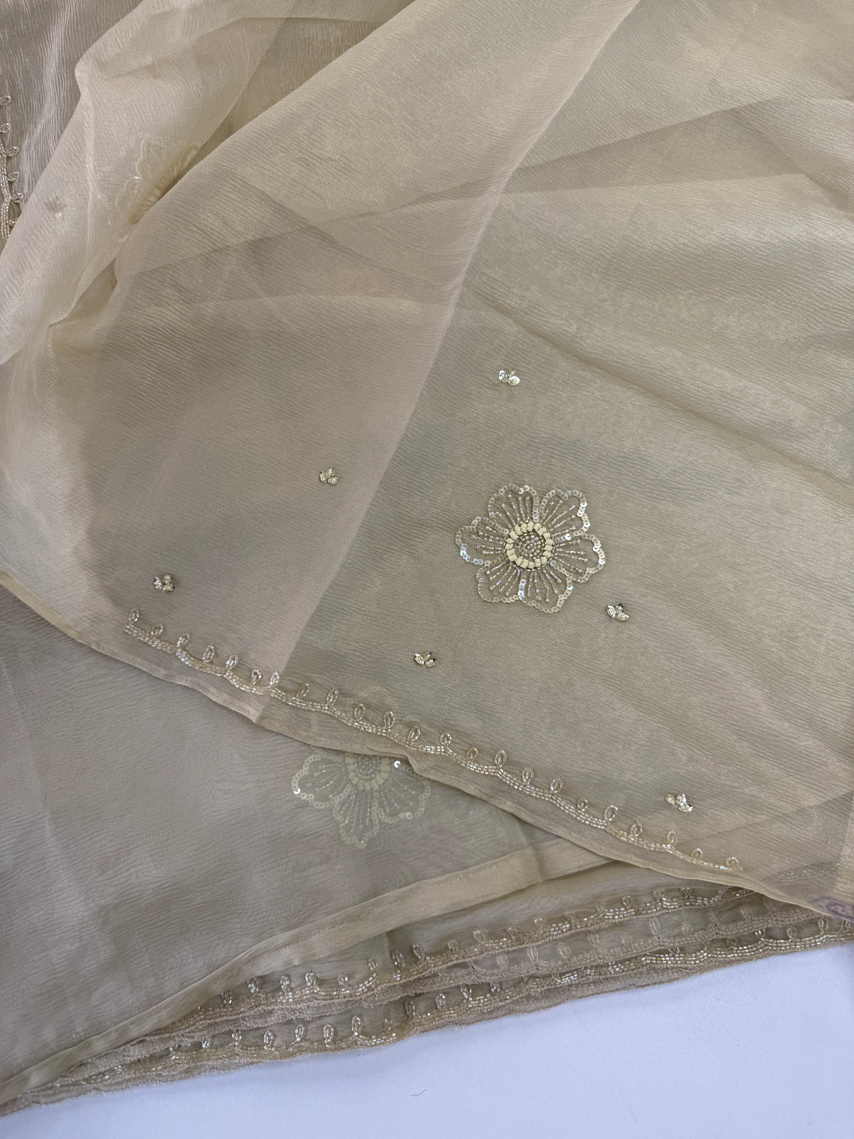 Fancy crushed Organza Saree/ HW490