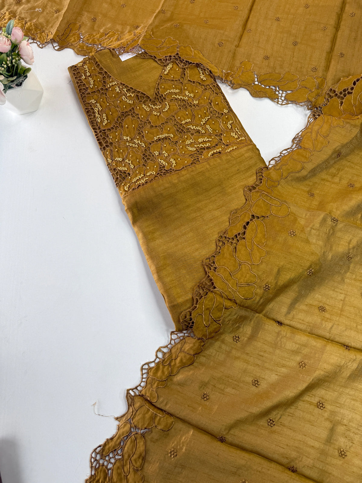 Slub silk unstitched salwar set /Nc115