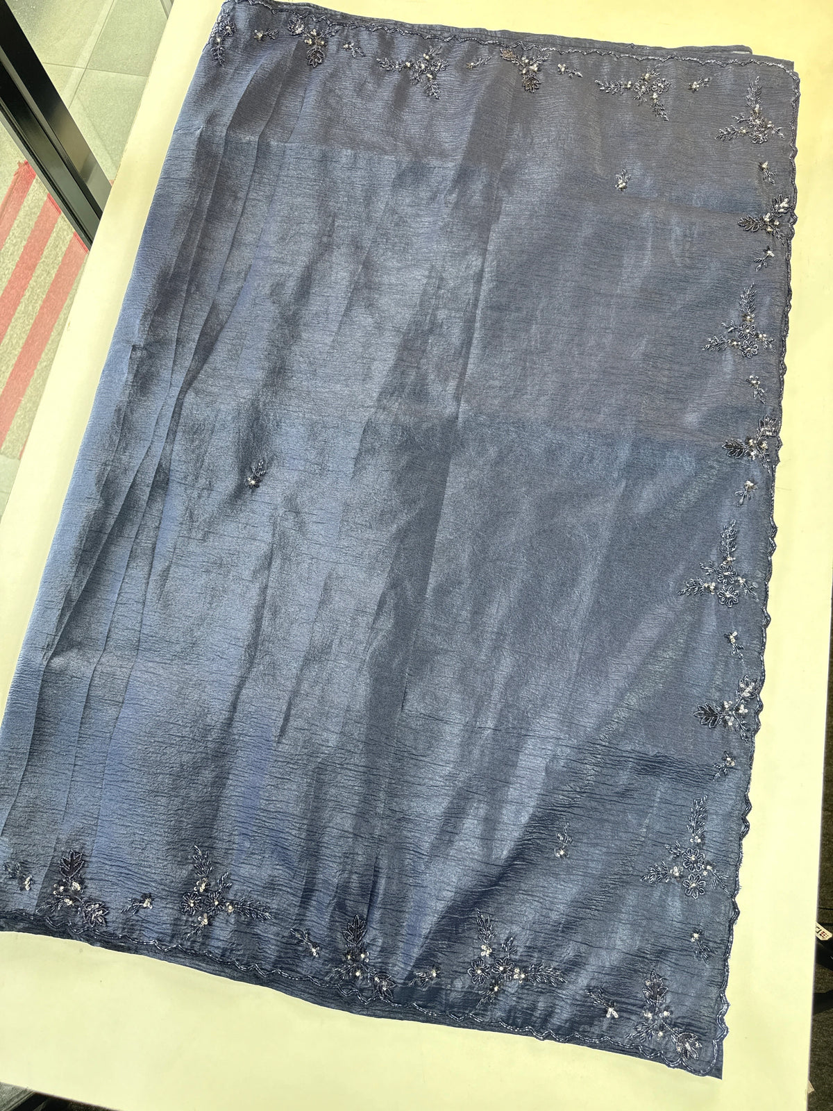 Crushed crape saree/HW324