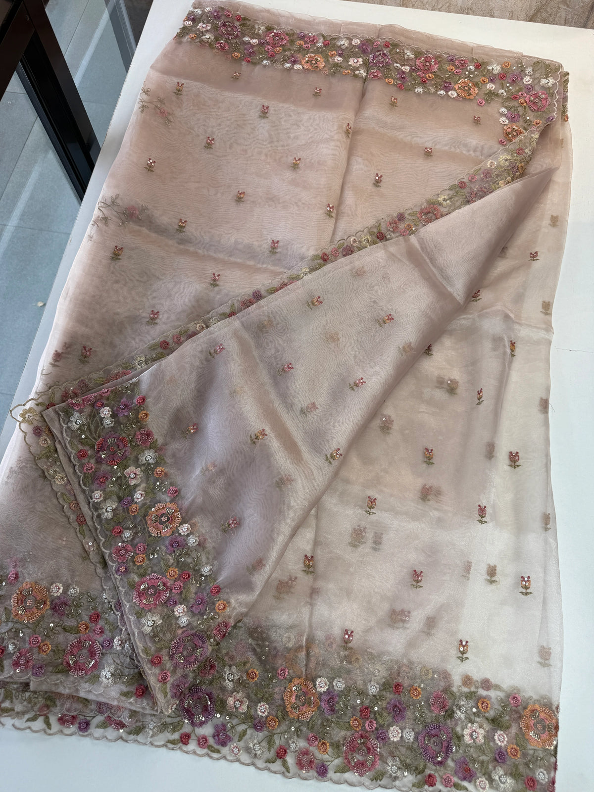 Glass Organza Saree/ WP967