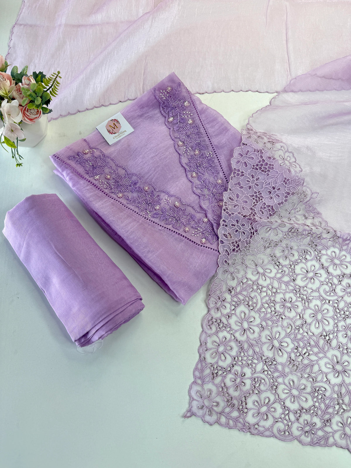 Organza unstitched salwar set / NC160