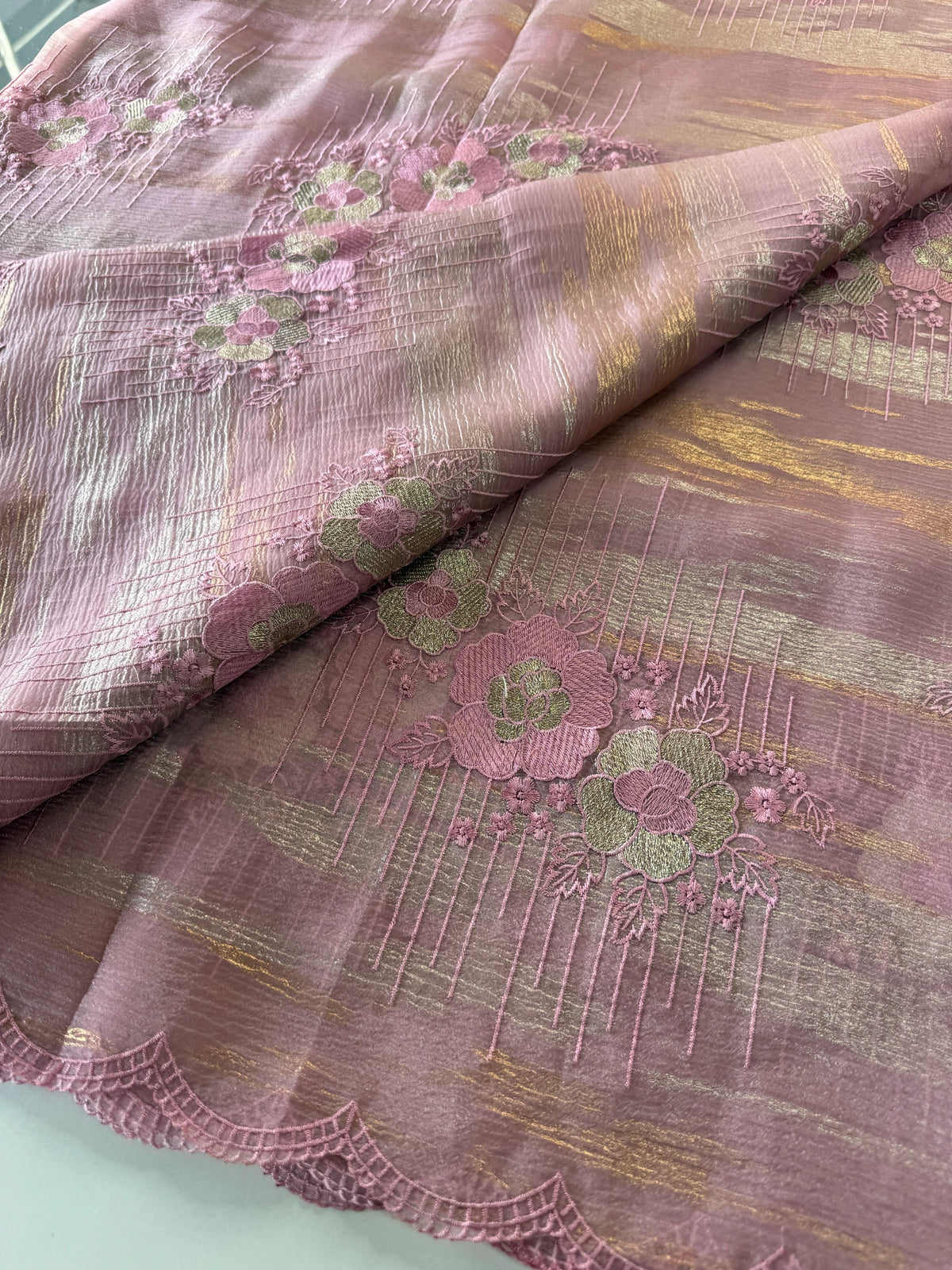 Organza foil blended Saree/ CW866