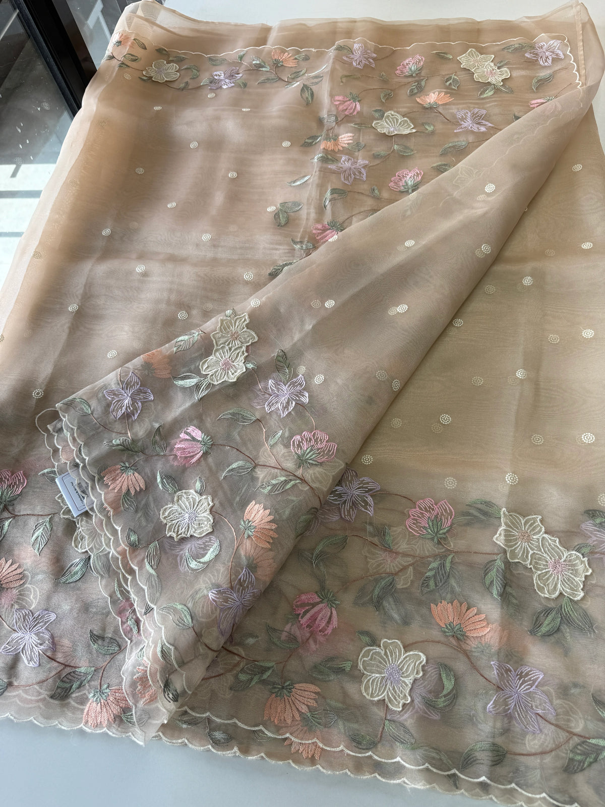 Glass organza Saree/ 155F
