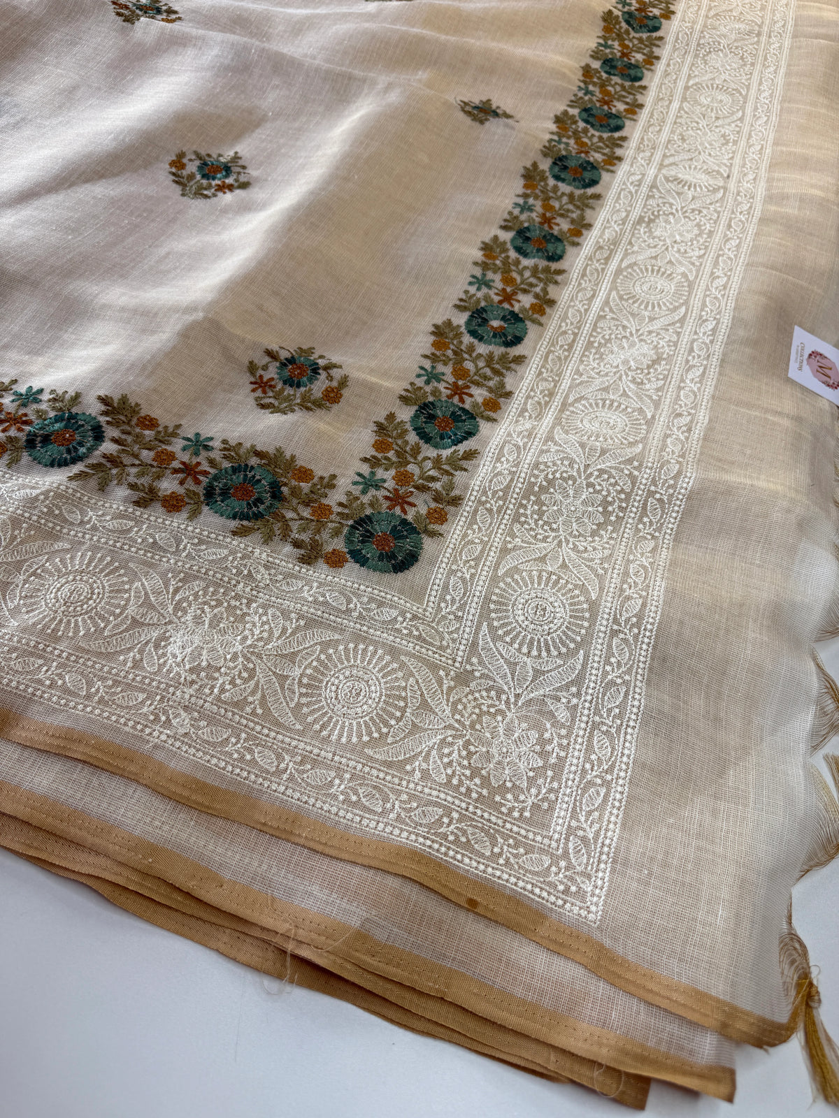 Tissue linen blended Saree/564B