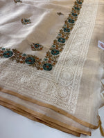 Tissue linen blended Saree/564B