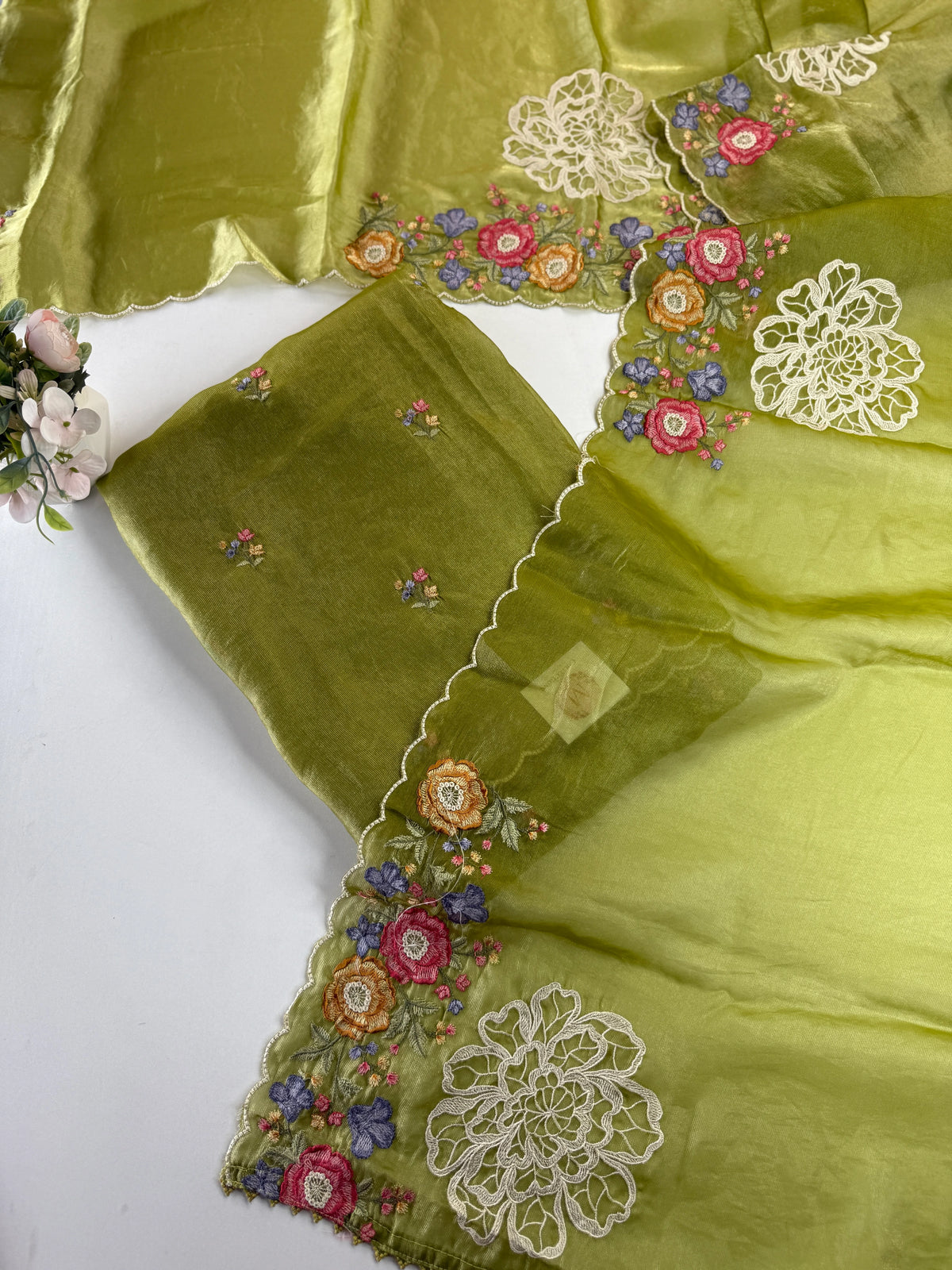 Semi uppada silk unstitched salwar set /NC137