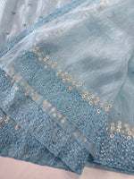 Korean organza saree/ Hw557