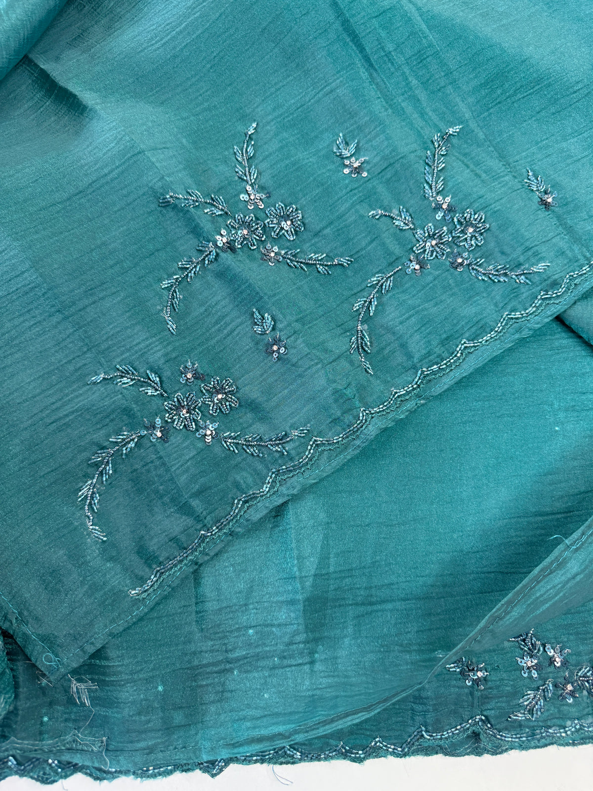 Crushed crape saree/HW324