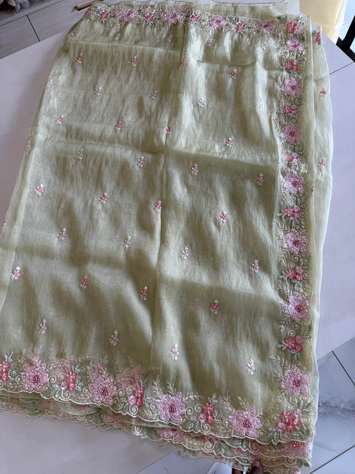 Korean organza saree/ HW595
