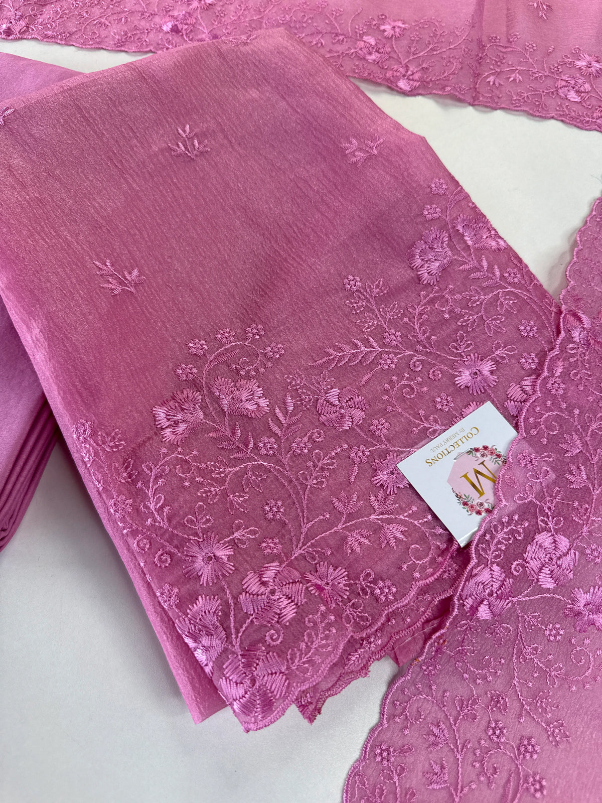 Crushed crape unstitched salwar set / US1302