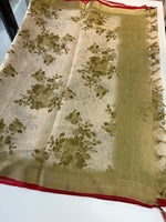 Tissue linen Saree/ 1567