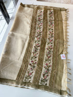 Tissue Linen Saree/ KM4080