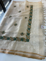 Tissue linen blended Saree/564B