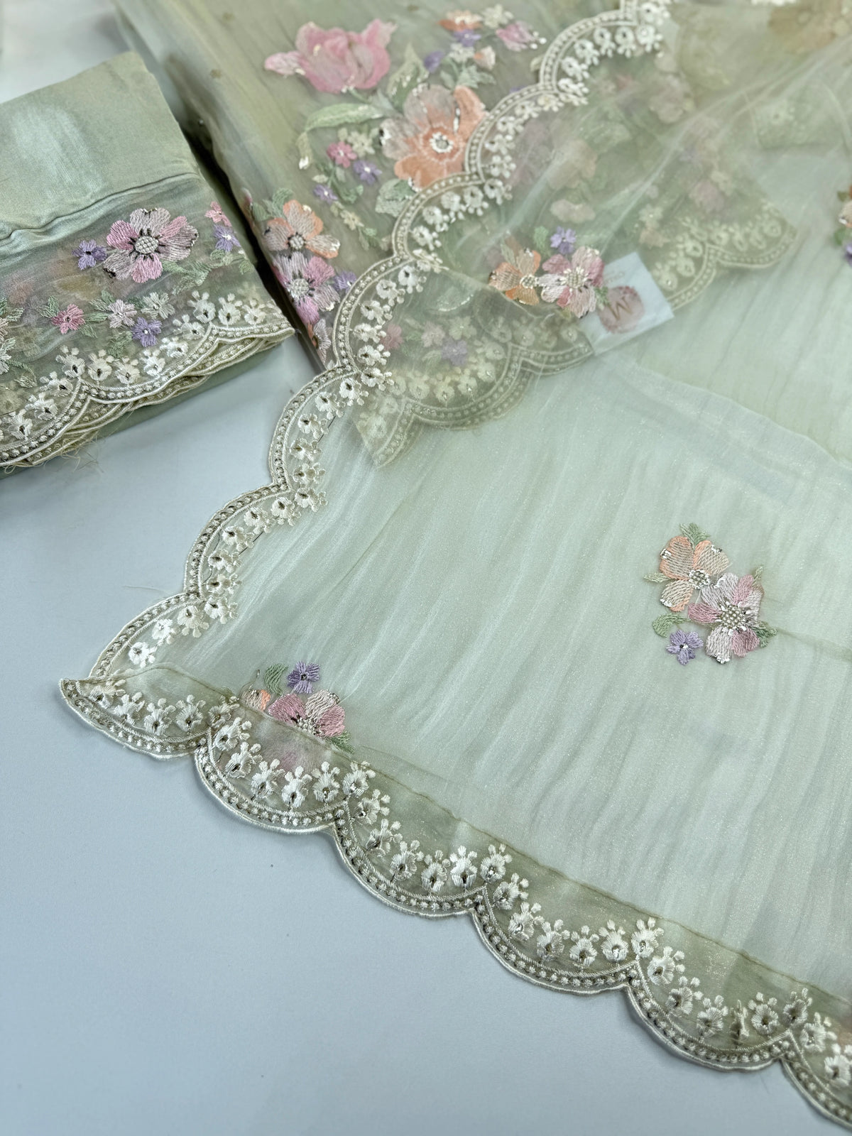 Premium Organza unstitched salwar set /U5509