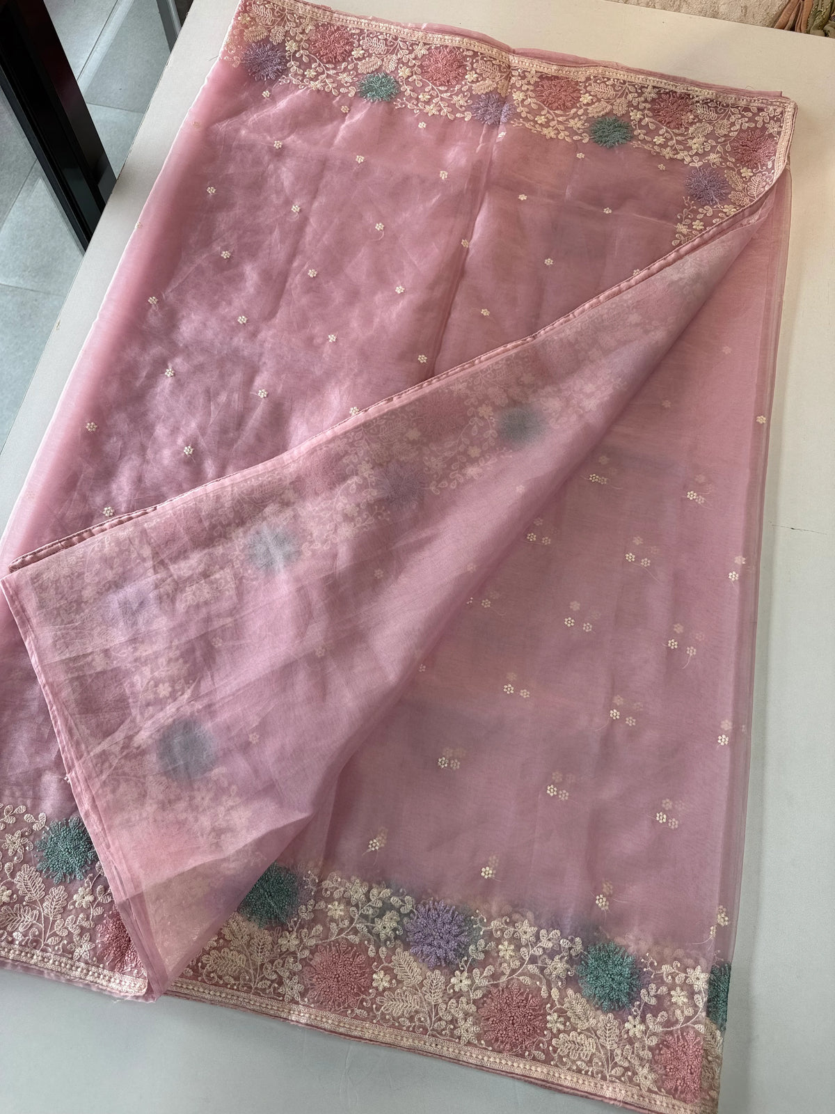 Soft oragnza saree/ CW1055