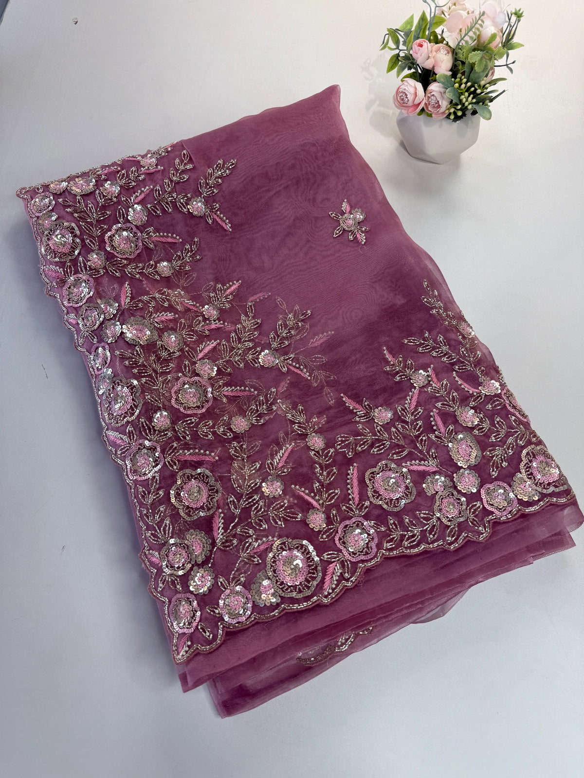 Glass organza Saree/AP810