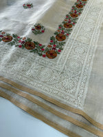 Tissue linen blended Saree/564B