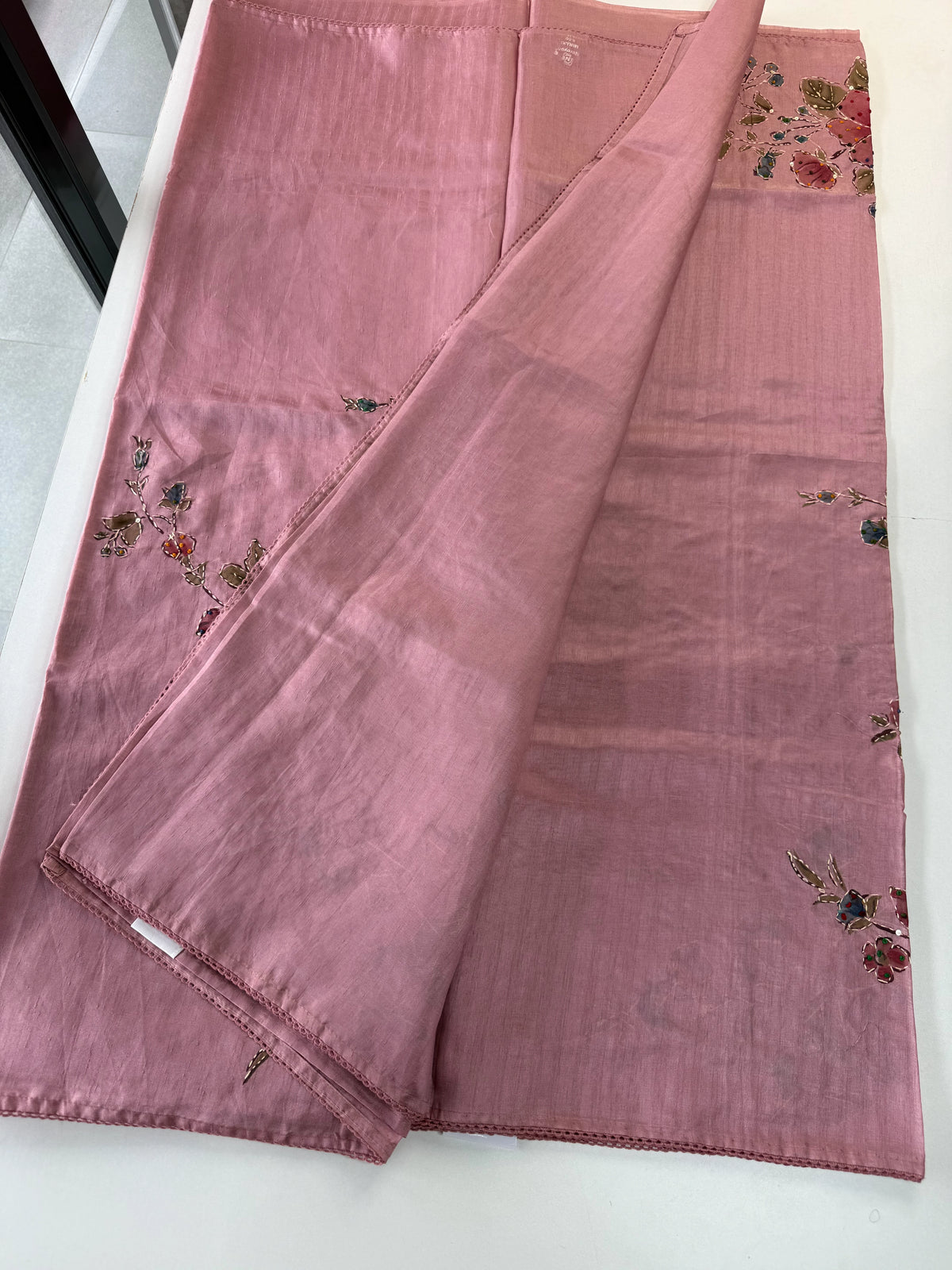 Tissue blended slub silk saree/ LV116