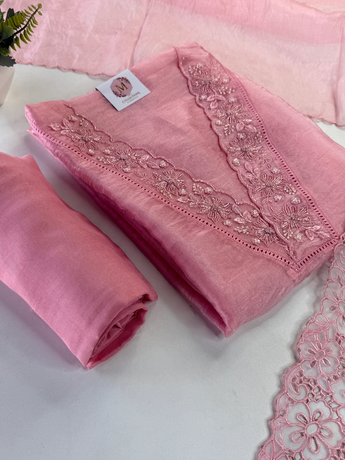Organza unstitched salwar set / NC160