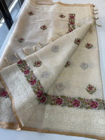 Tissue linen blended Saree/564B