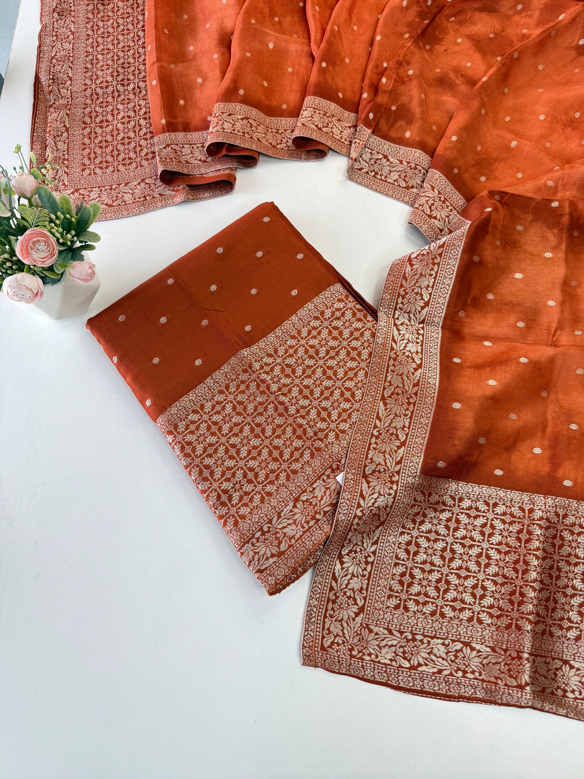 Banarasi weaved unstitched salwar set/NC108