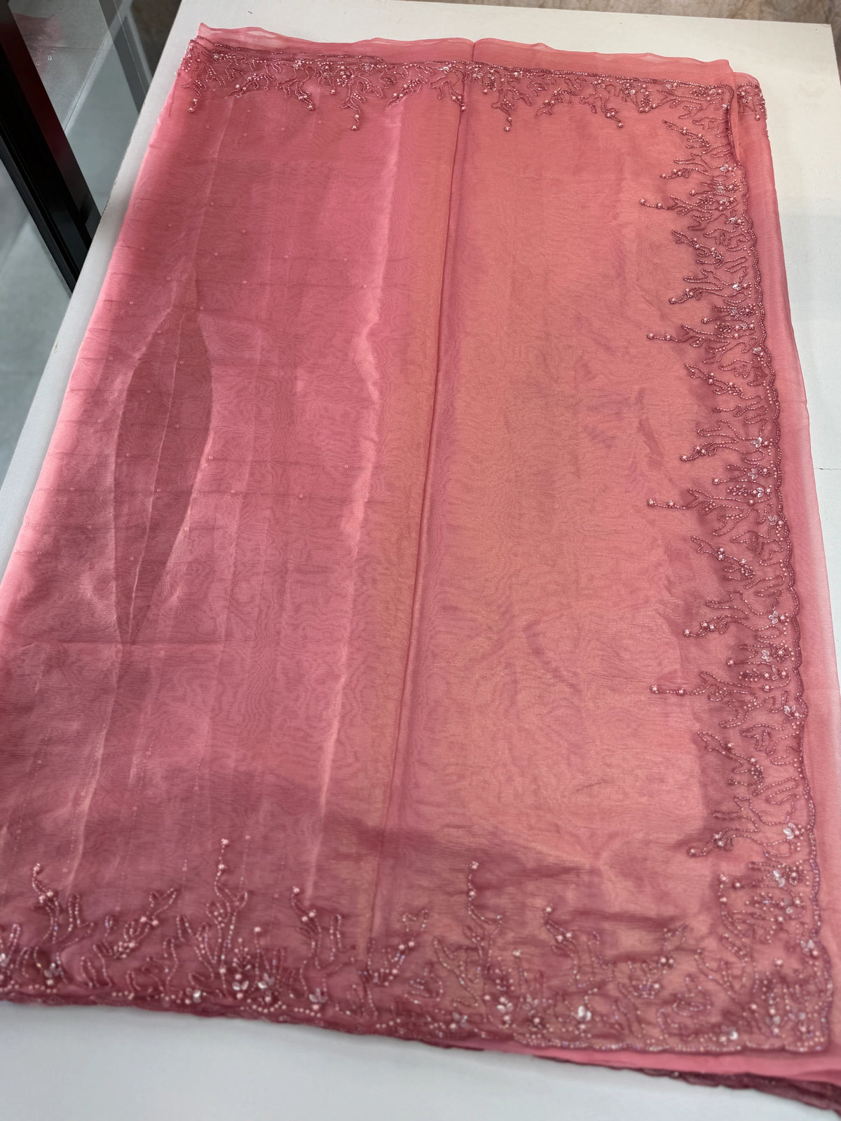 Crushed organza saree/HW344