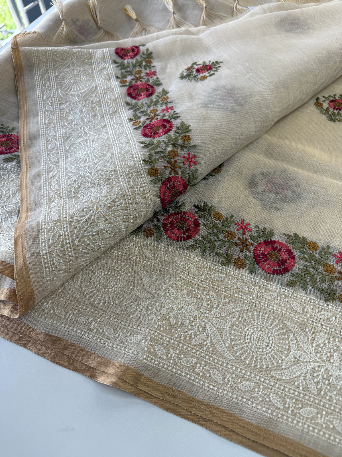Tissue linen blended Saree/564B