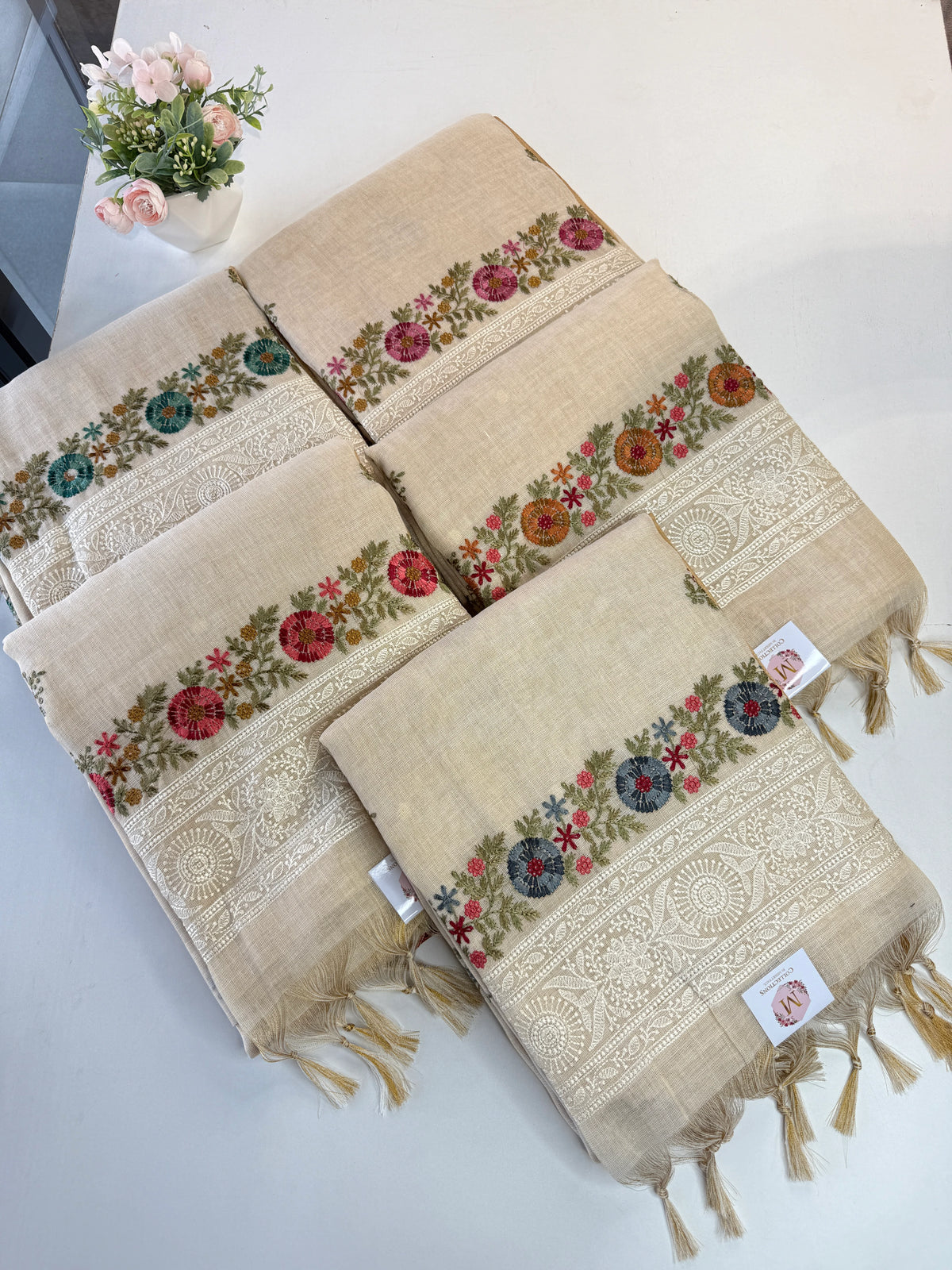 Tissue linen blended Saree/564B