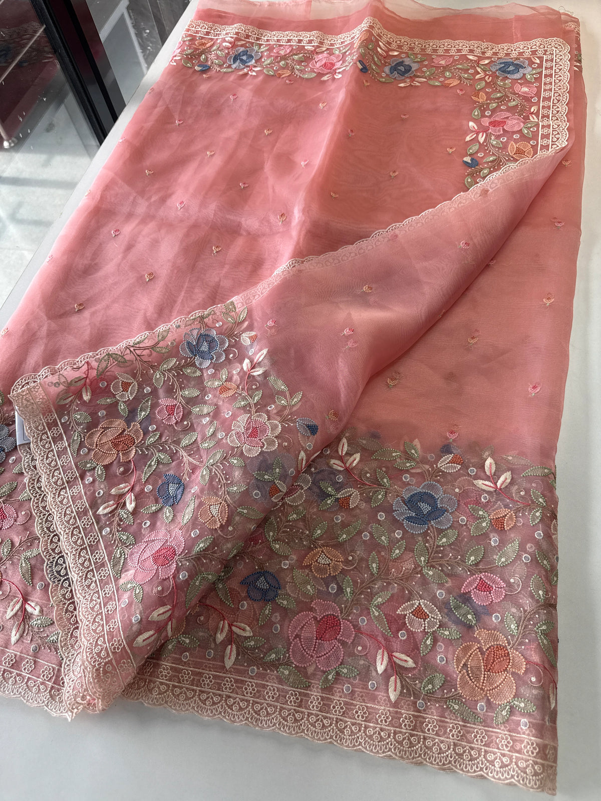 Glass Organza Saree/ 155A