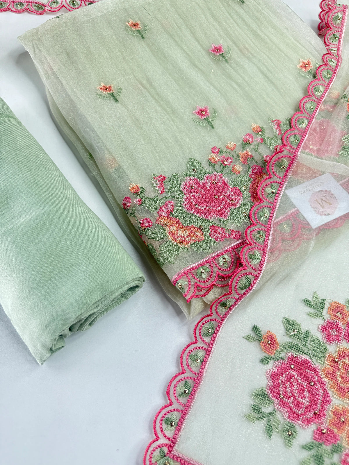 Premium organza unstitched salwar set / U5253