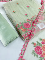Premium organza unstitched salwar set / U5253