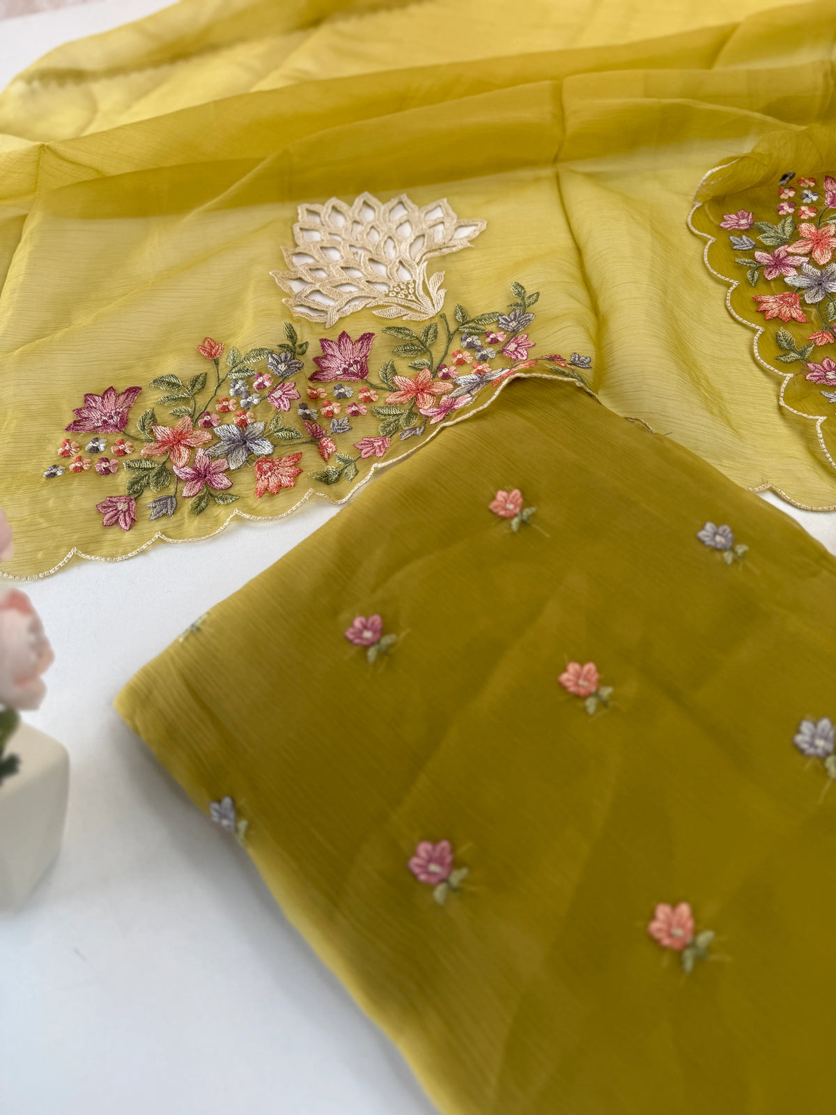 Chiffon unstitched salwar set/NC102