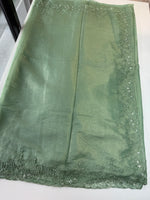 Crushed organza saree/HW344