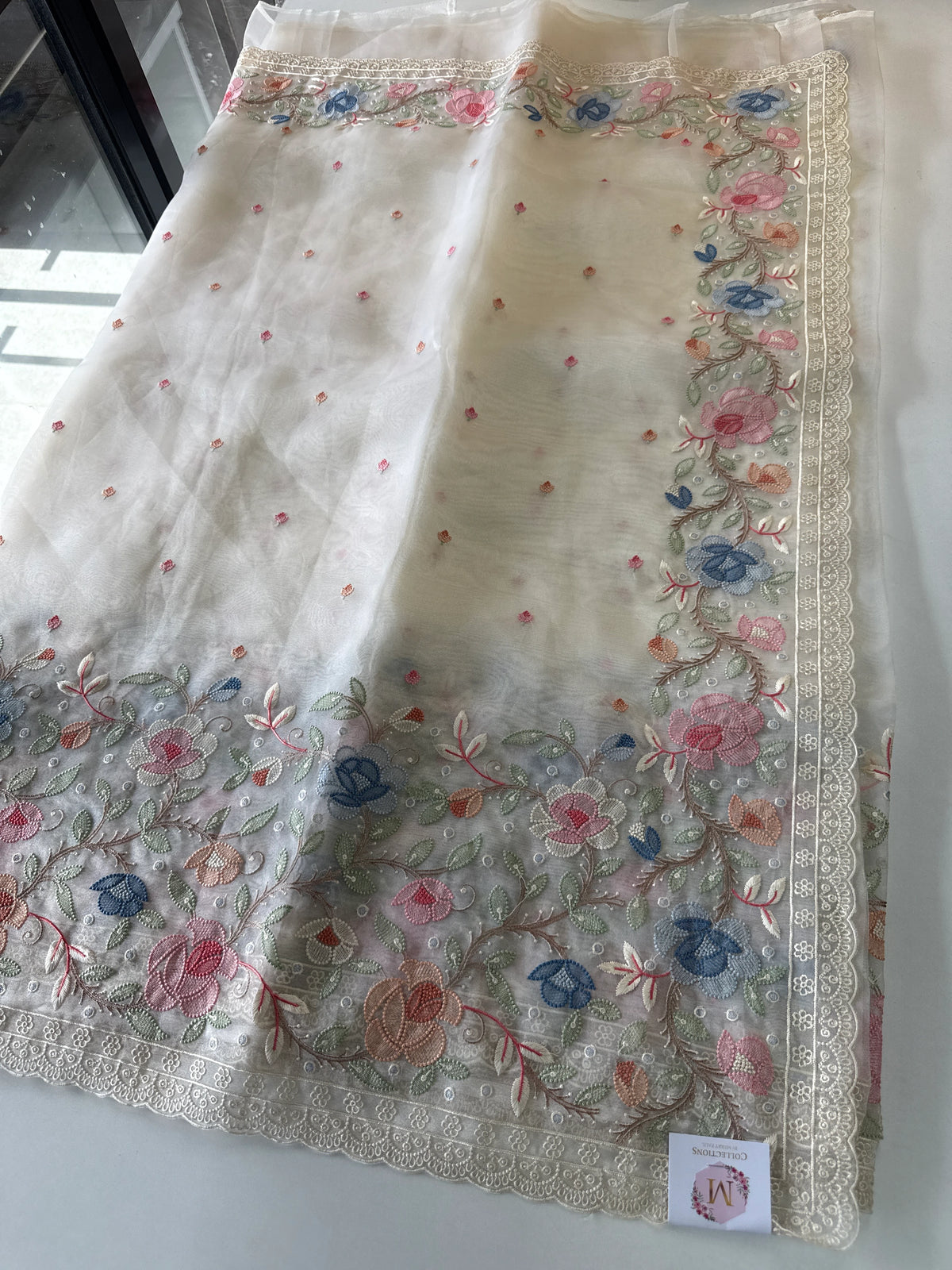 Glass Organza Saree/ 155A