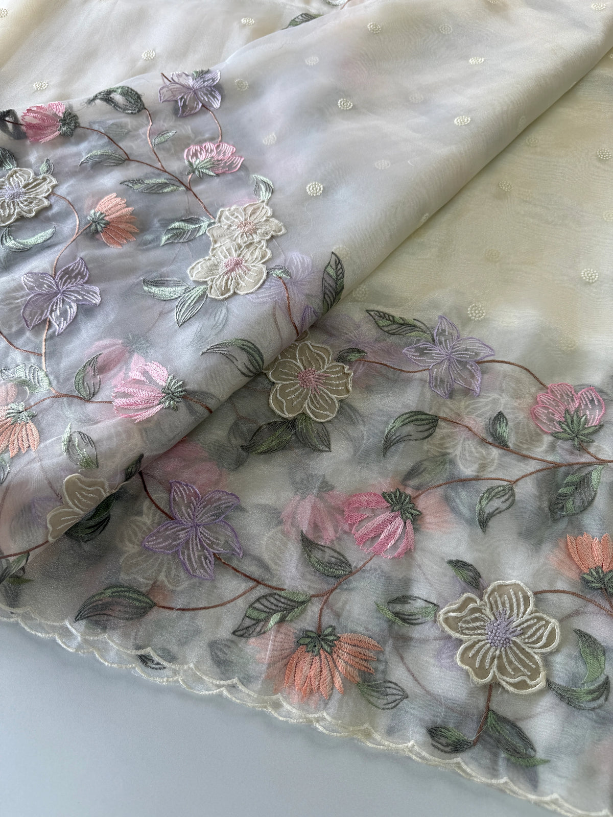 Glass organza Saree/ 155F