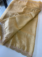 Crushed Oragnza Saree/5991