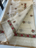 Tissue linen blended Saree/564B