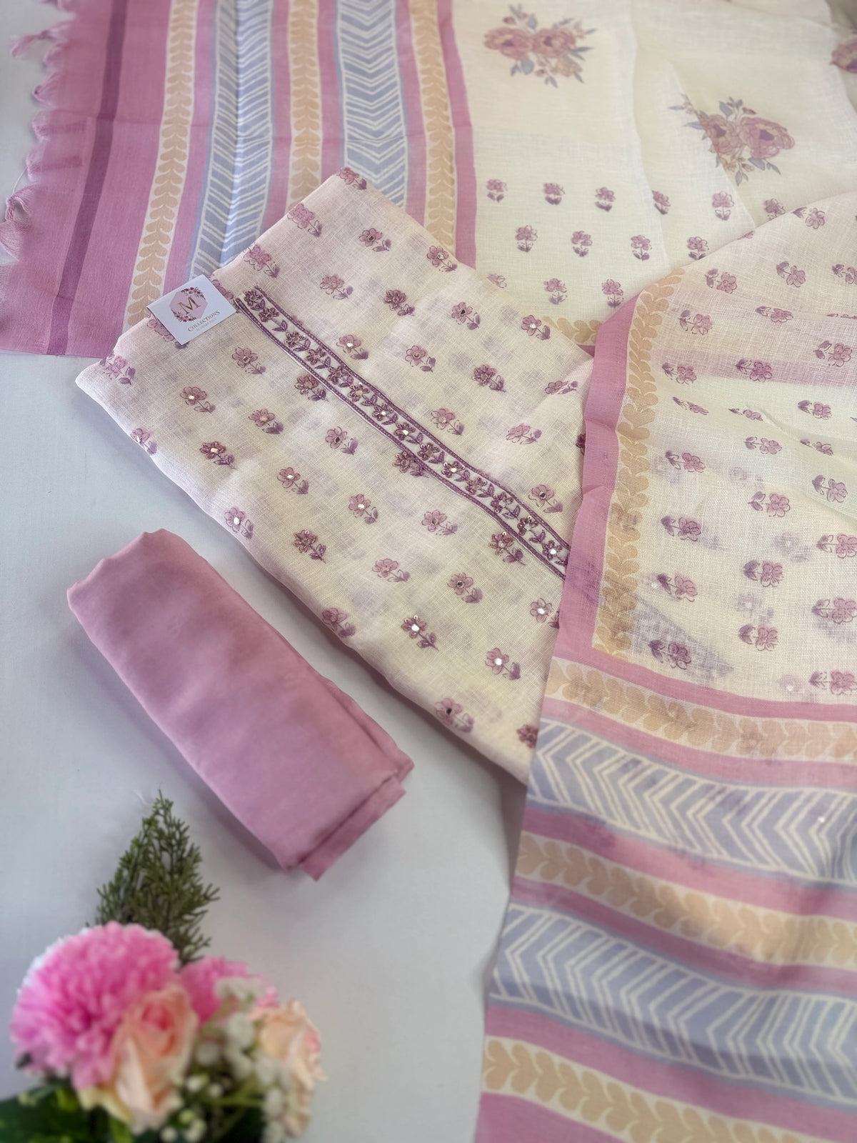 Linen cotton unstitched salwar set / NC302