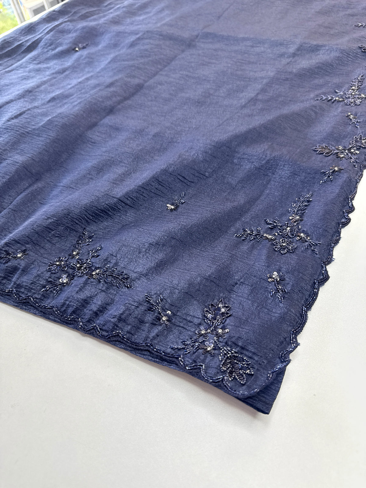 Crushed crape saree/HW324