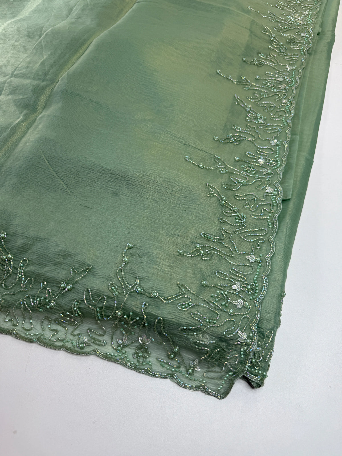 Crushed organza saree/HW344