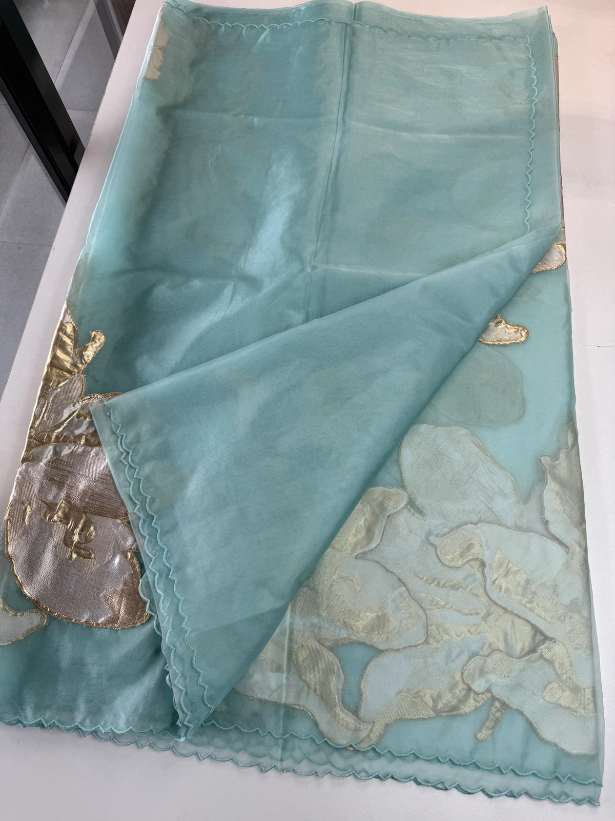 Soft oragnza saree/LK50