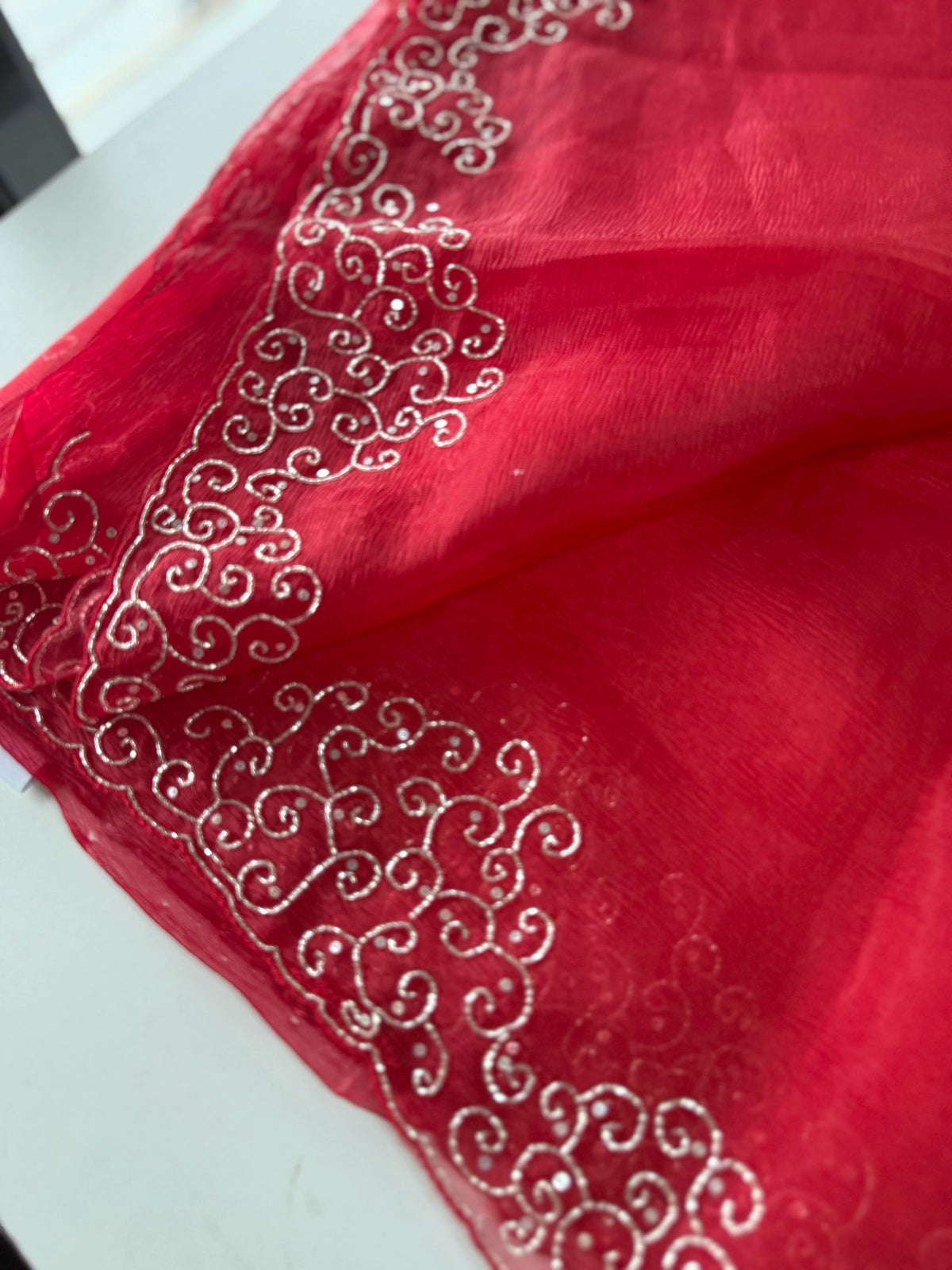 Crushed Tissue Saree/Mw026