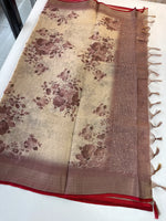 Tissue linen Saree/ 1567