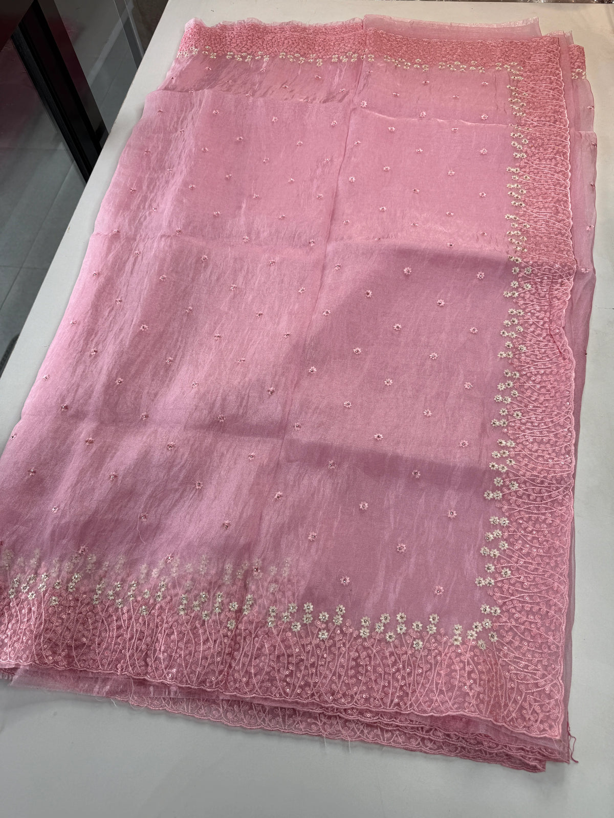 Korean organza saree/ Hw557