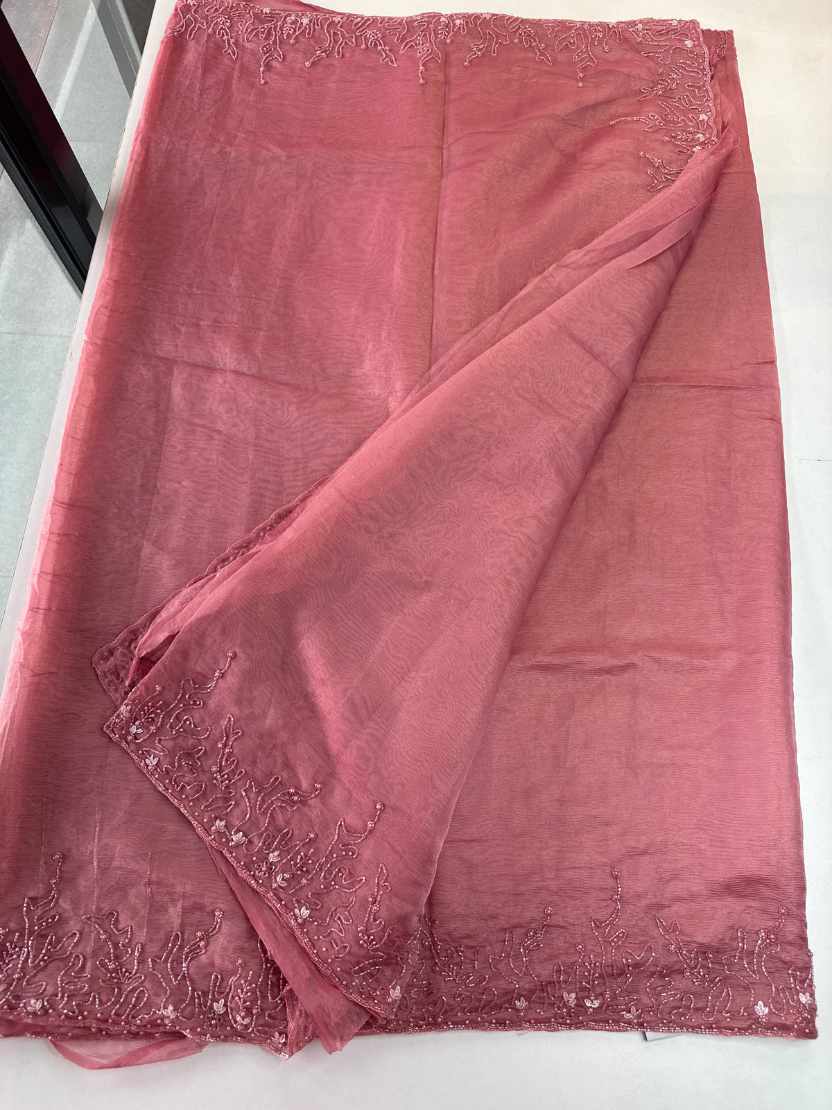 Crushed organza saree/HW344