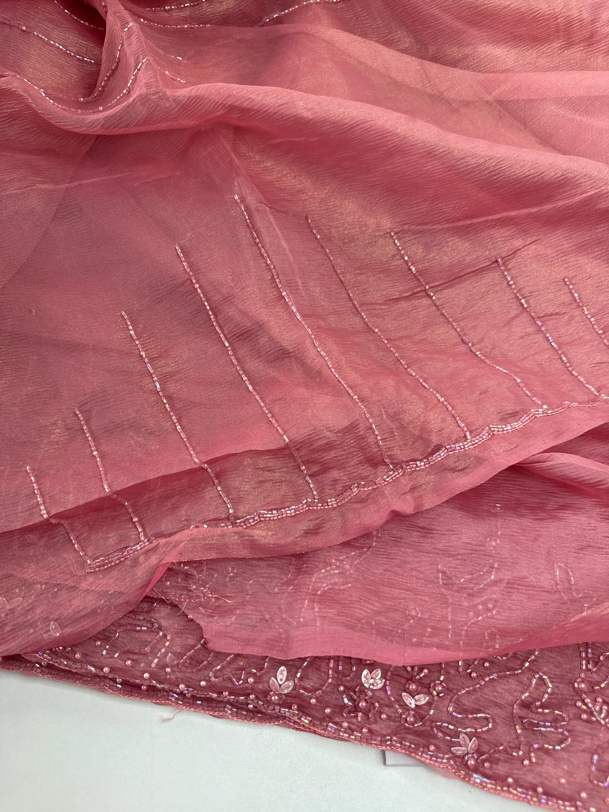 Crushed organza saree/HW344