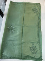 Fancy crushed Organza Saree/ HW490