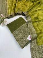 Banarasi weaved unstitched salwar set/NC108