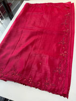 Crushed crape saree/HW324